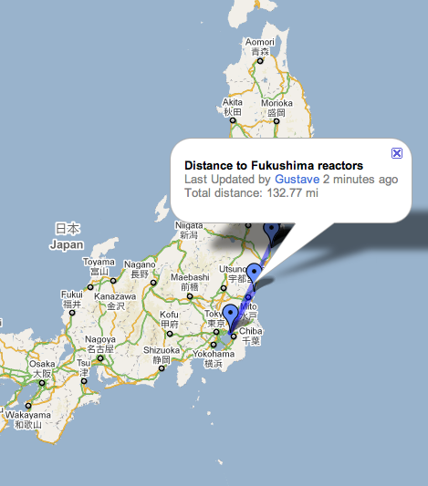 fukushima nuclear power plant on map. nuclear power plant.