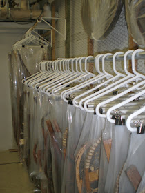 Alternative storage for artifacts, museum storage, art conservator survey of storage space 