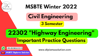 22302 Highway Engineering Important Questions for MSBTE Exam | Civil Engineering 3 Semester