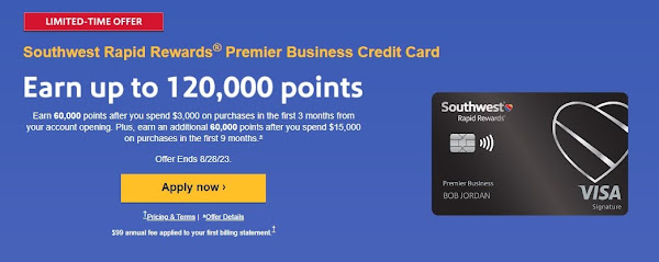 Southwest Rapid Rewards® Premier Business Credit Card 120k