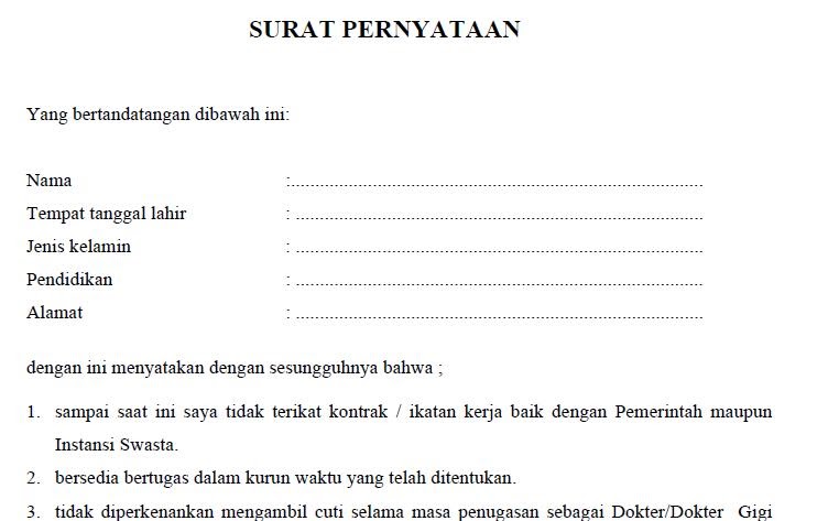 Contoh Surat Pernyataan  contoh surat dan kebutuhan anda