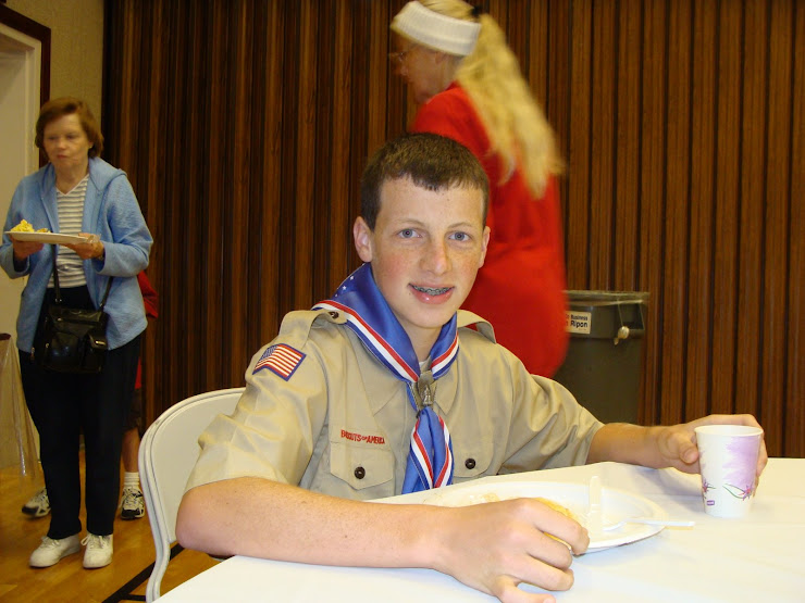 Braden was first in line for breakfast.