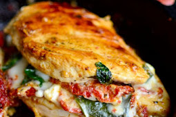   $26.95 Sundried Tomato, Spinach, and Cheese Stuffed Chicken - Serves 2