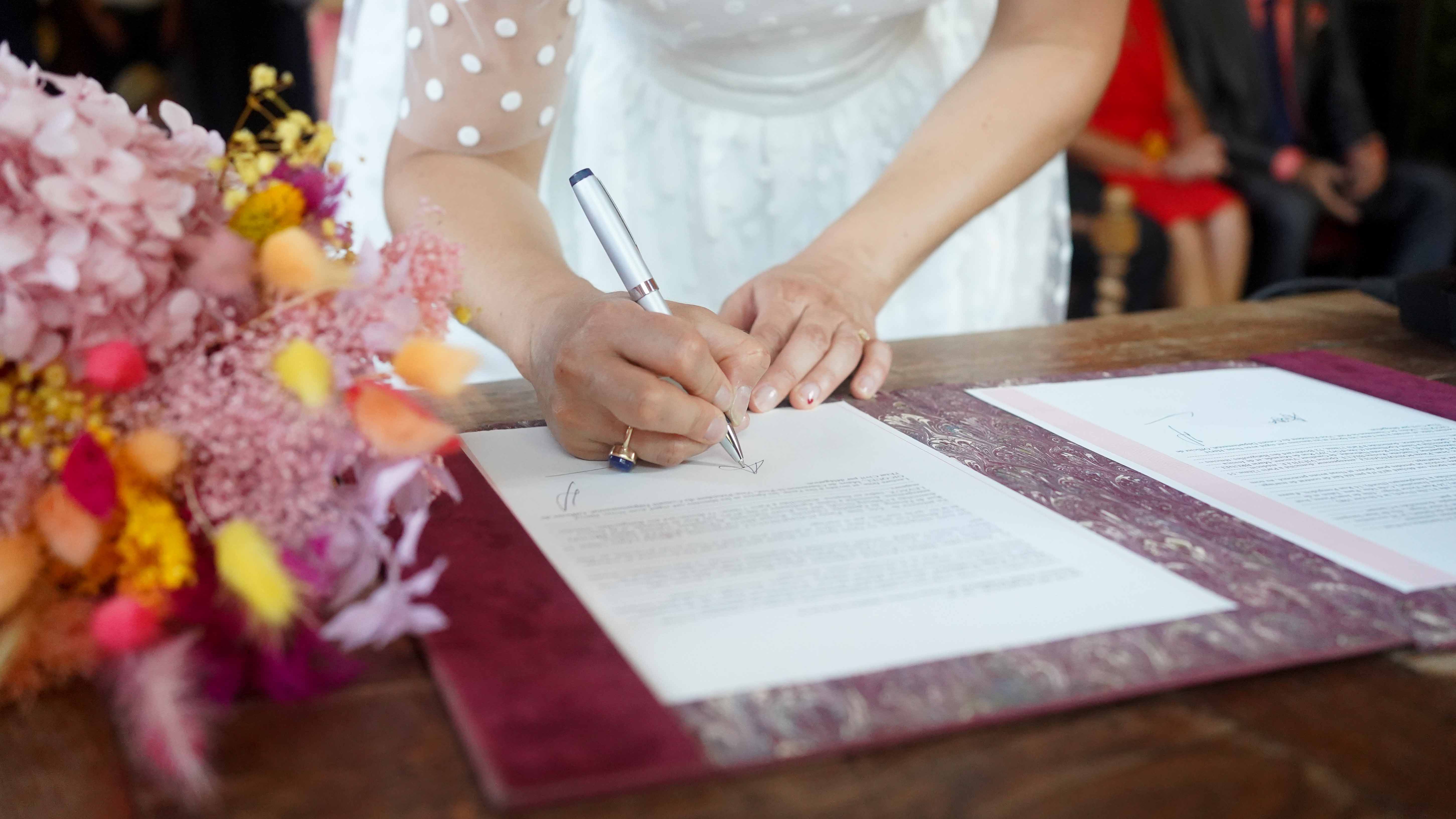 Signature de la mariée
