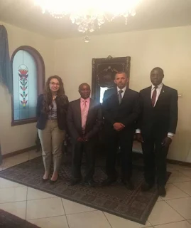 Hon Teddy Mwambire with Egypt diplomats. PHOTO | FILE