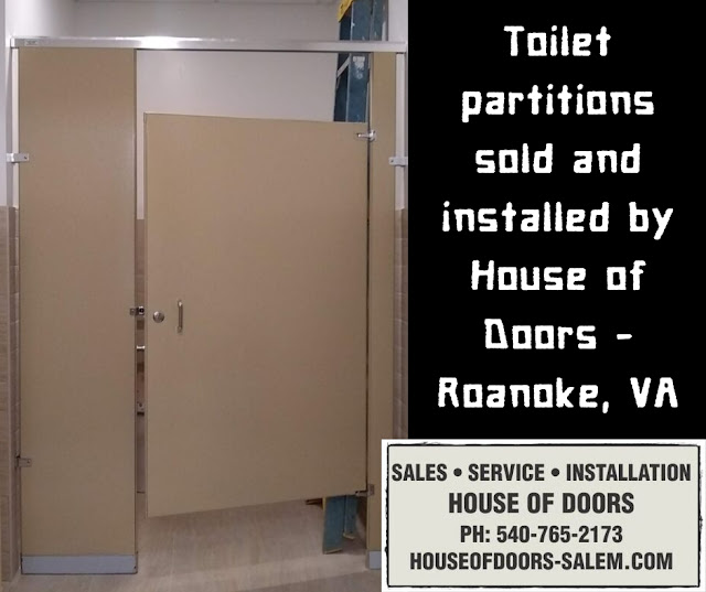 Toilet partitions sold and installed by House of Doors - Roanoke, VA