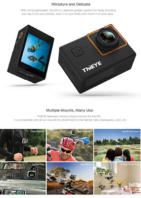 ThiEYE i20 2.0 Inch 1080P FHD 30 FPS TFT LCD Display Action Sport Camera 170 Degree Wide Angle 
