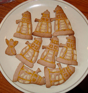 A plate of Dalek cookies