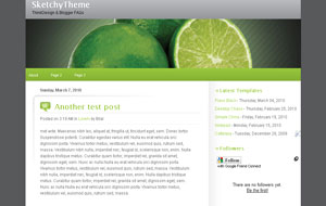 SketchyTheme Green 2-Column Blogger XML Template