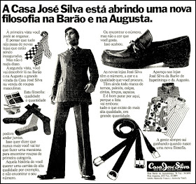 Casa José Silva, moda masculina decada de 70, Moda anos 70; propaganda anos 70; história da década de 70; reclames anos 70; brazil in the 70s; Oswaldo Hernandez 