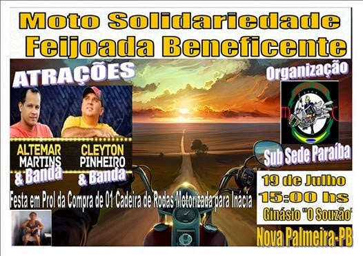 Nova Palmeira-PB: Moto Clube Dose Letal realiza festa beneficente