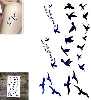 Birds Flying Temporary 3D Tattoos Design Ideas in Hindi