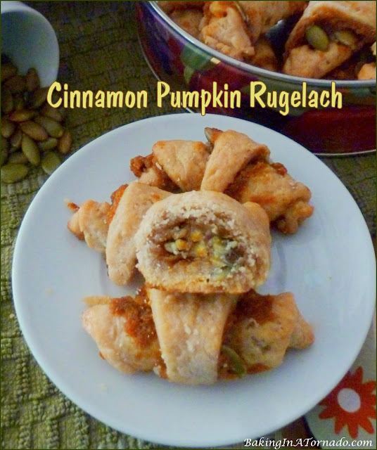 Cinnamon Pumpkin Rugelach | recipe developed by Karen of www.BakingInATornado.com|#recipe #baking