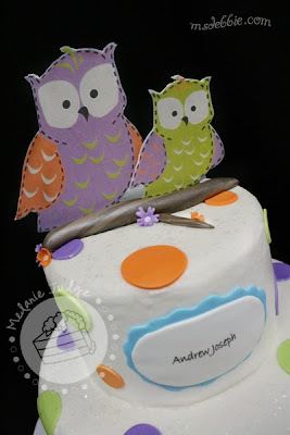 owl baby shower cake