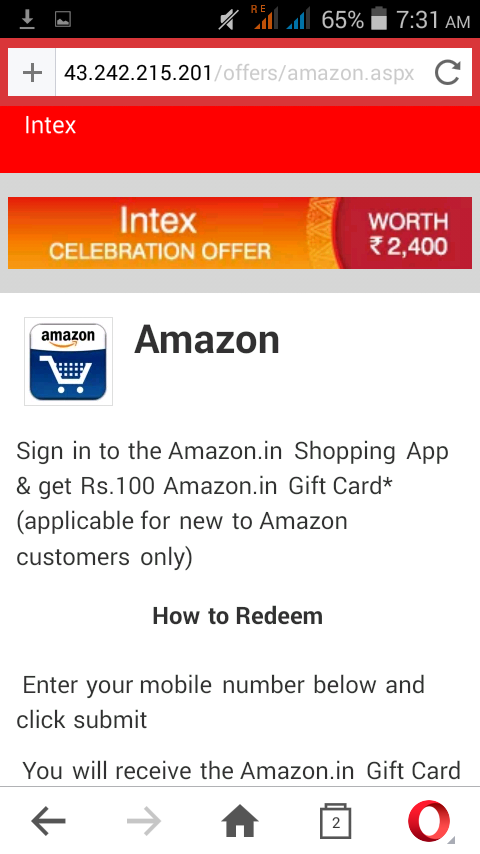 Free Amazon Gift card worth rs 100