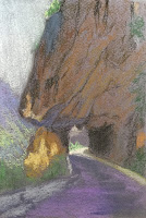 Step by step soft pastel painting of Road to Spiti