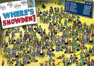 image: cartoon by Jeremy Nell, "Where's Snowden"