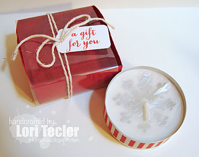 Stamped Holiday Tealight Candle-designed by Lori Tecler/Inking Aloud-stamps and dies from Clear and Simple Stamps