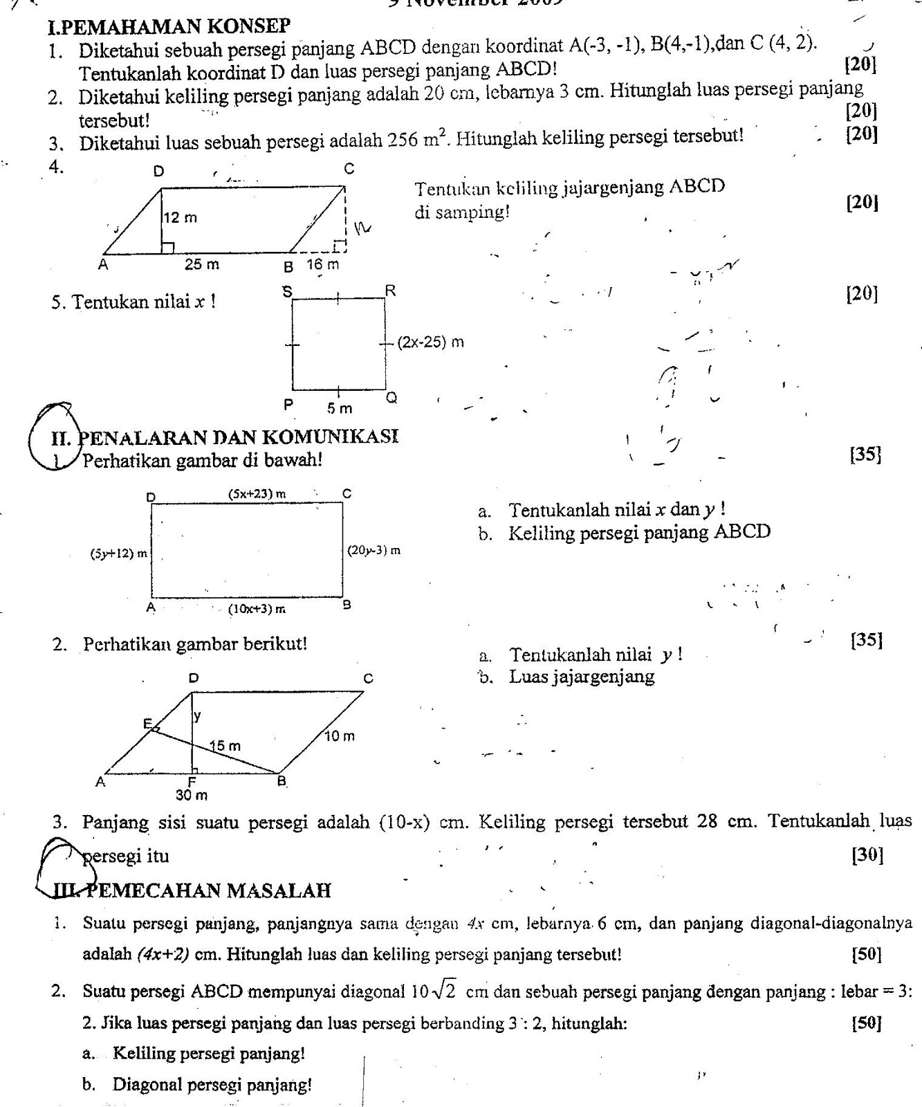 soal essay penjaskes kelas vii