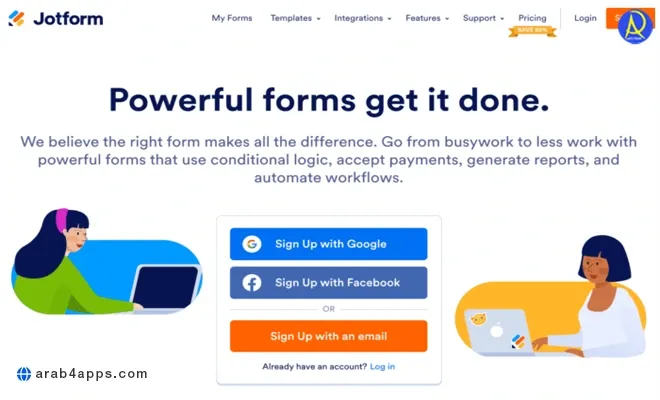 jotform أداة إنشاء النمادج