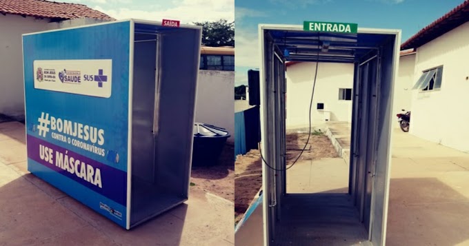 BOM JESUS DA SERRA: Prefeitura instala cabine de desinfecção contra o coronavírus no Hospital Municipal. 