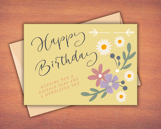 Printable, Birthday Card, Flowers,