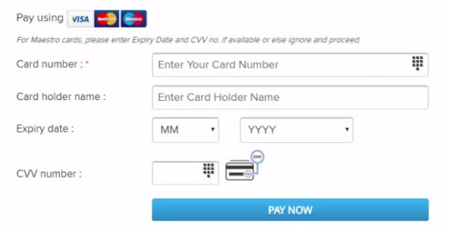 Card Details Required for paying bsnl bill online 