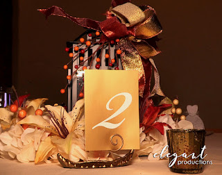 Wedding Reception table decor fall color scheme