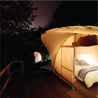 Luxury glamping tent for guests