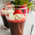 Chocolate Panna Cotta with strawberry sauce 