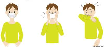 When coughing or sneezing cover mouths & noses with a disposable tissue or flexed elbow images
