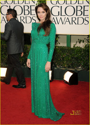 Angelina Jolie and Brad Pitt in Golden Globes 2011 On Red Carpet images