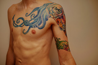 cuttlefish squid tattoo color man