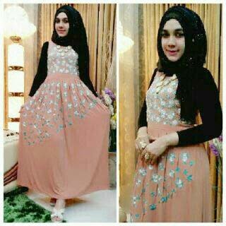 20 desain baju gamis model turki kombinasi sari india 