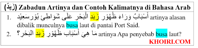 (زَبَدٌ) Zabadun Artinya, Tashrif dan Contoh Kalimatnya