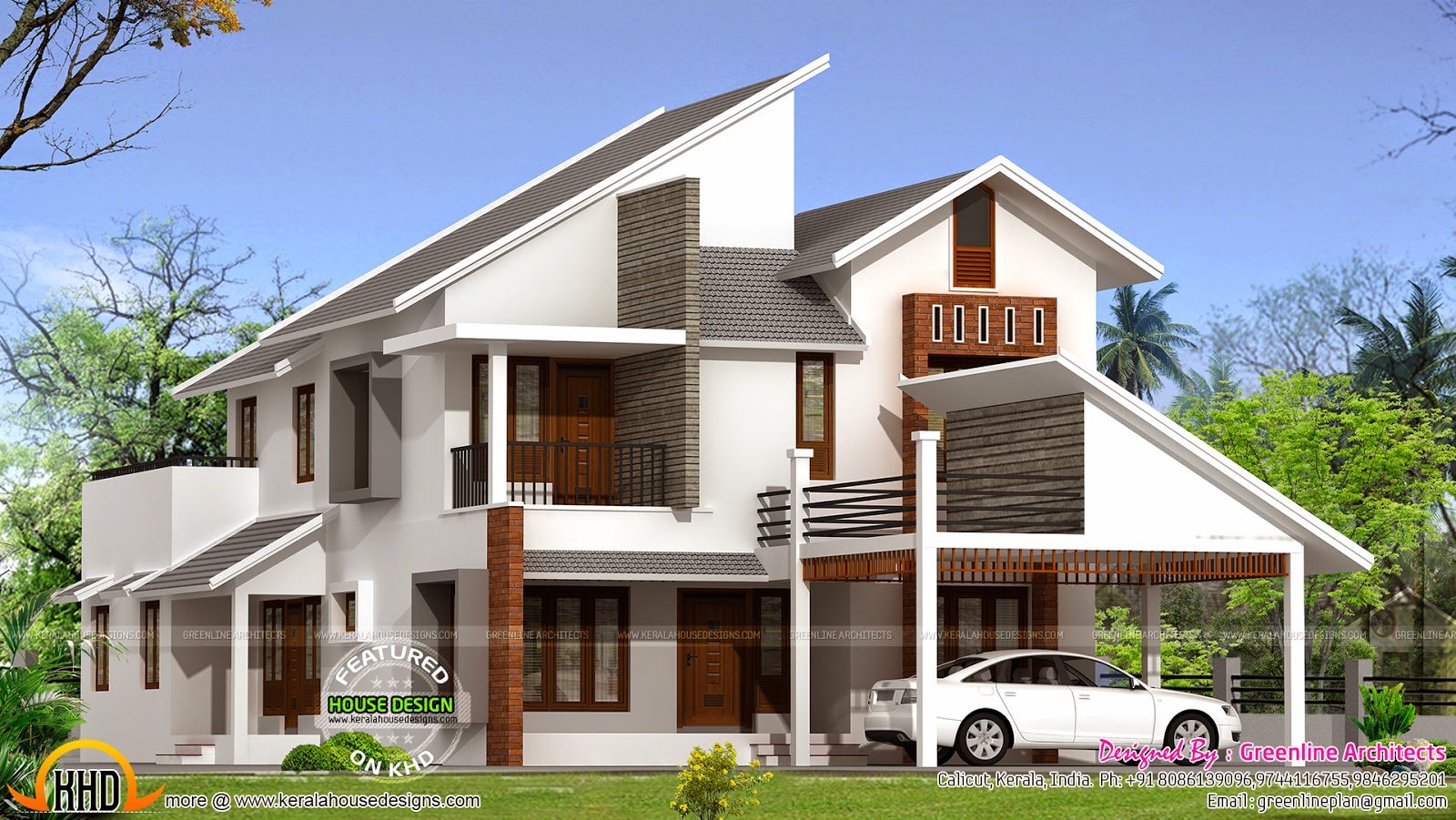 New modern house plan - Kerala home design and floor plans