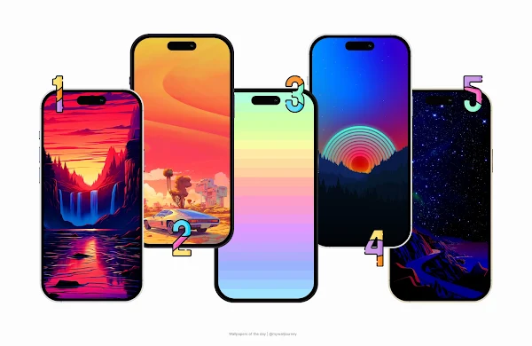 5 beautiful background wallpapers for phone, elegant and clean design for iOS 17