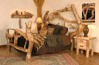 rustic log bedding set