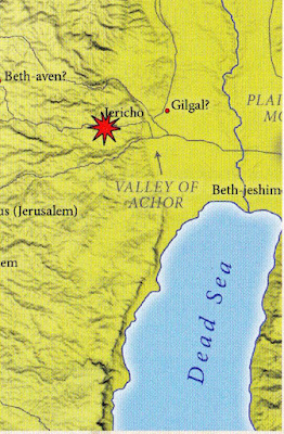 ancient middle east map - the battle of jericho