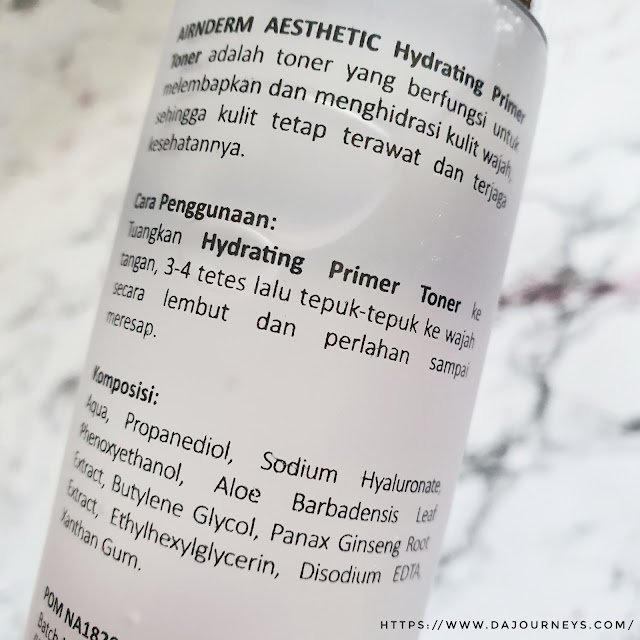 Review Airnderm Aesthetic Hydrating Primer Toner