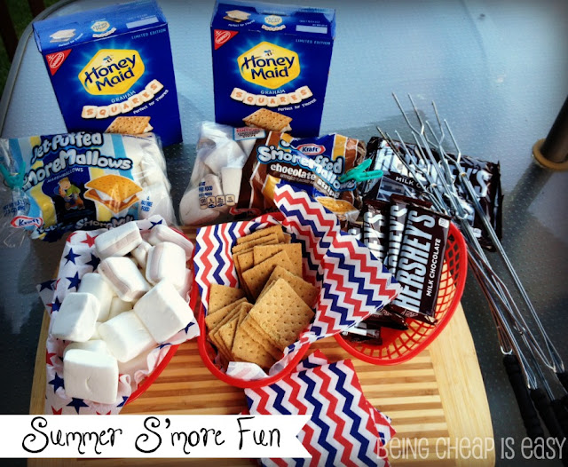 Walmart, Honey Maid Graham Crackers, Jet-Puffed, S'moreMallows, Tabletop s'mores, easy fire pit, #LetsMakeSmores