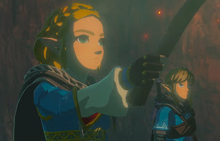 Link and Zelda exploring Hyrule's underground in the previous trailer