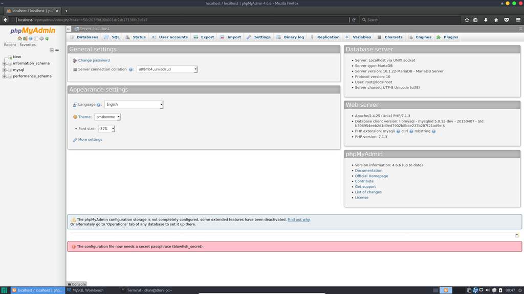 phpmyadmin on manjaro 2