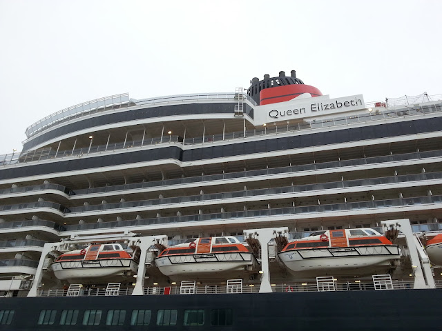 Cunard's Queen Elizabeth in Bergen, Norway; Cruise ships in Bergen