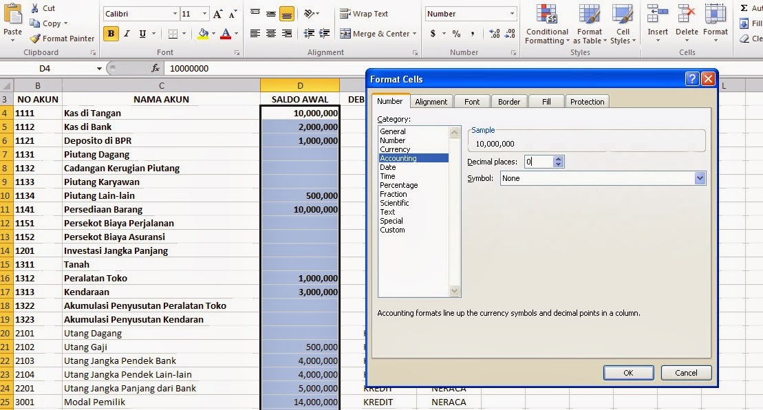 Aplikasi Akuntansi dengan Menggunakan Ms.Excel : Cara 