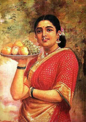 The Maharashtrian Lady painting Raja Ravi Varma