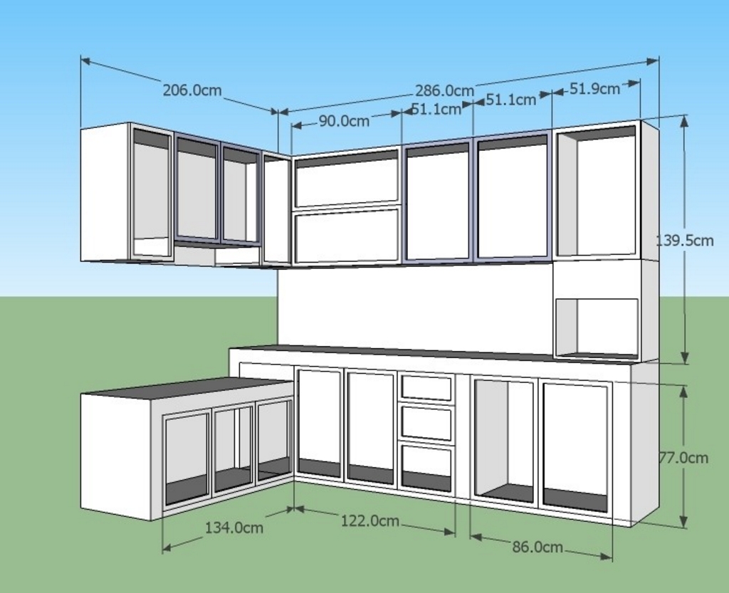 kitchen set bahan aluminium 3