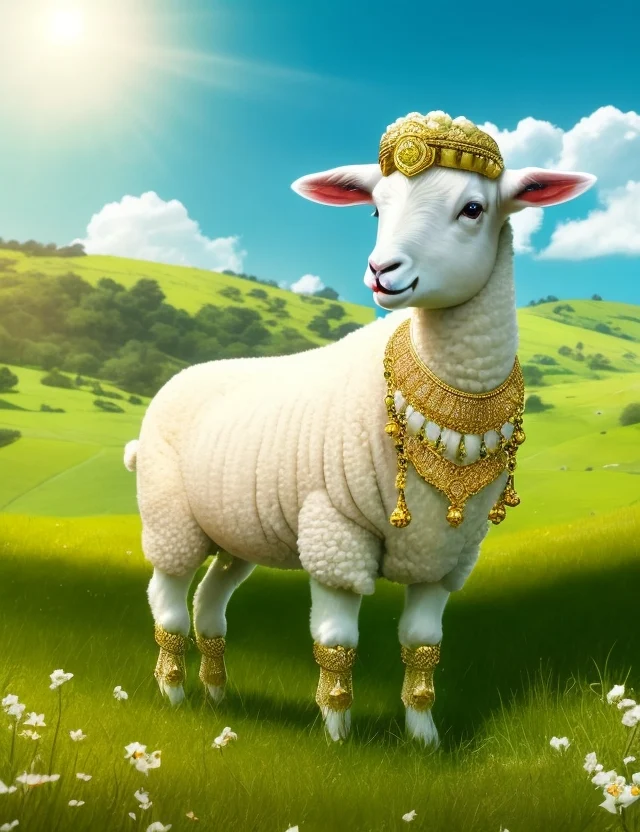 A Crowned Lamb Ai Art on Eid-ul-Adha 2023 by #PQCBlog via leonardo.ai