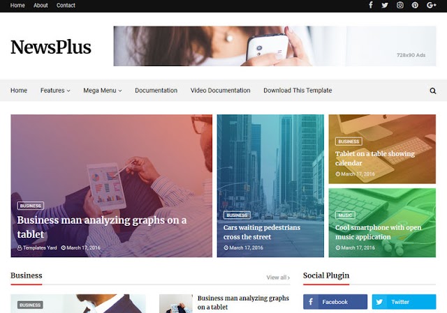NewsPlus Blogger Templete | Download Premium Theme