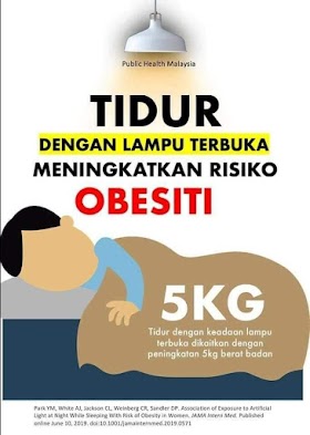 Tidur lampu terbuka boleh sebabkan kegemukan